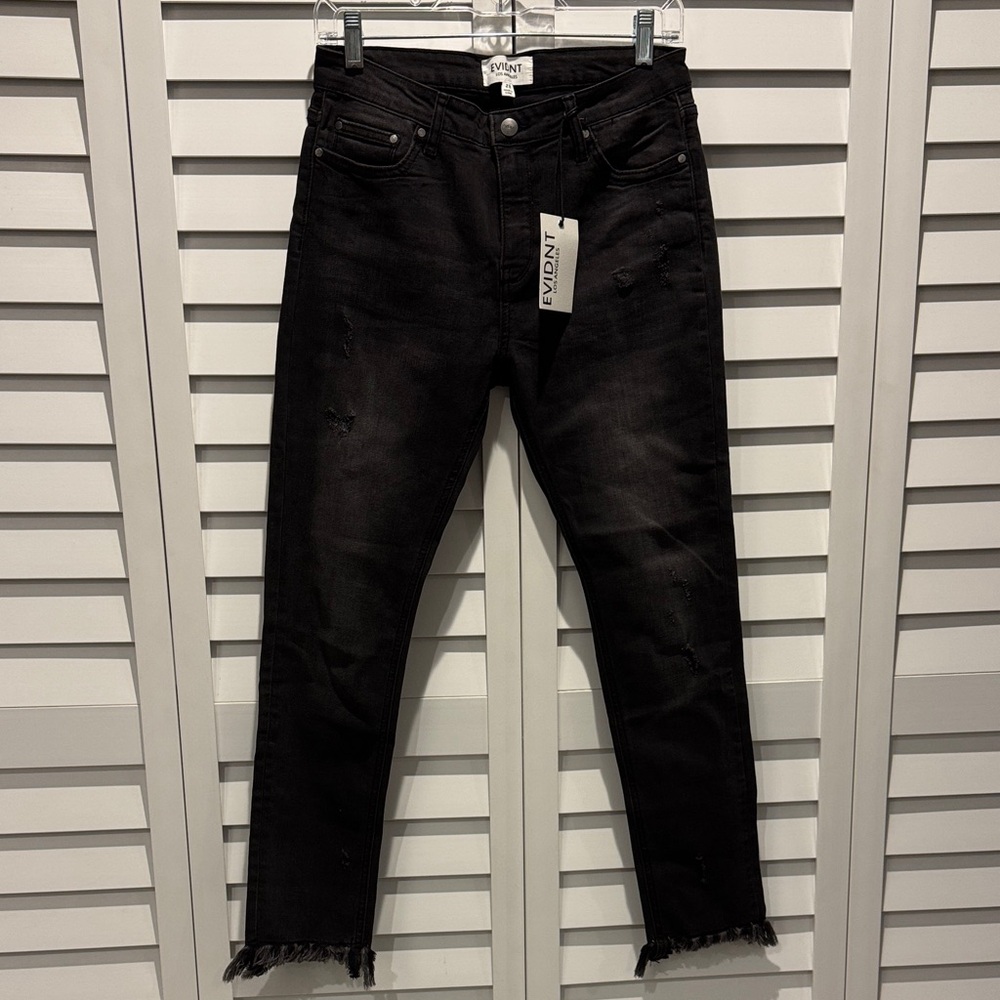 Edgy Black Straight Leg Jeans